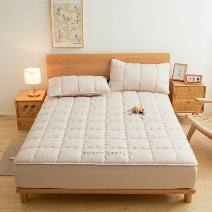 91家纺网 家纺一手货源 找家纺 喜居 2024新款A类水洗棉TPU防水床笠 美梦-奶咖 防水款