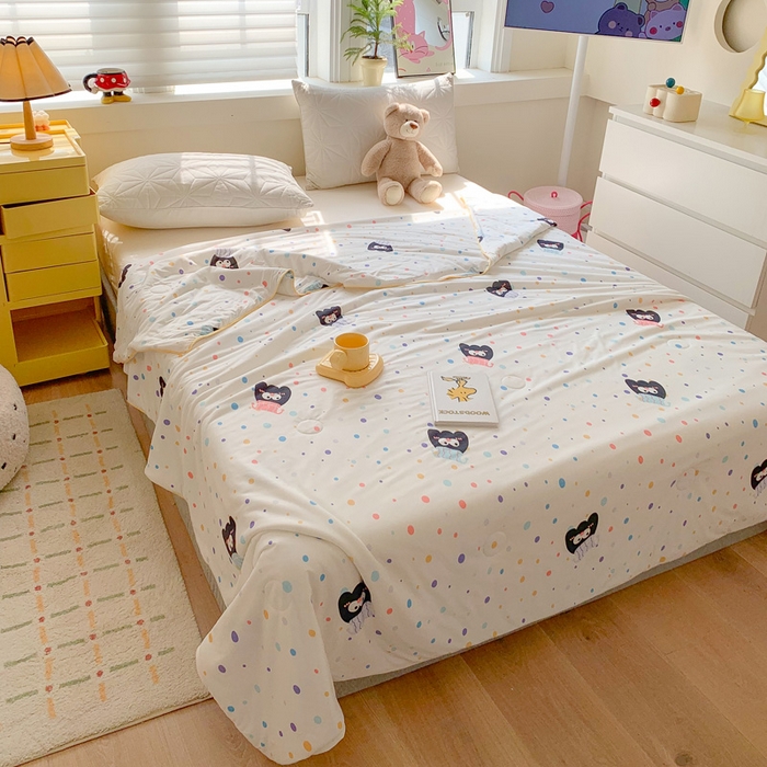 91家纺网 家纺一手货源 找家纺 澳萝拉 2024新款A类针织印花夏被 奇趣豆