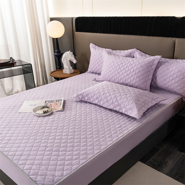 91家纺网 家纺一手货源 找家纺 OL家纺 2024新款单品天丝纯色床笠 紫色