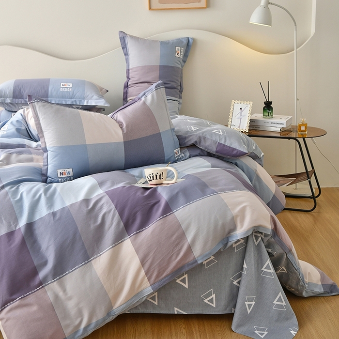 91家纺网 家纺一手货源 找家纺 珂博家纺 2024新款轻柔感全棉印花单品四件套系列-单床单单床笠 蓝调爵士