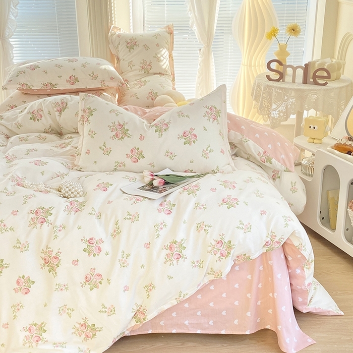 91家纺网 家纺一手货源 找家纺 珂博家纺 2024新款轻柔感全棉印花单全棉被套 花团锦簇