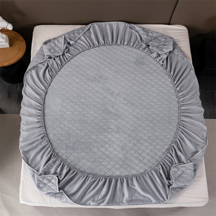 91家纺网 家纺一手货源 找家纺 OL家纺 2024新款单品天丝纯色床笠 灰色