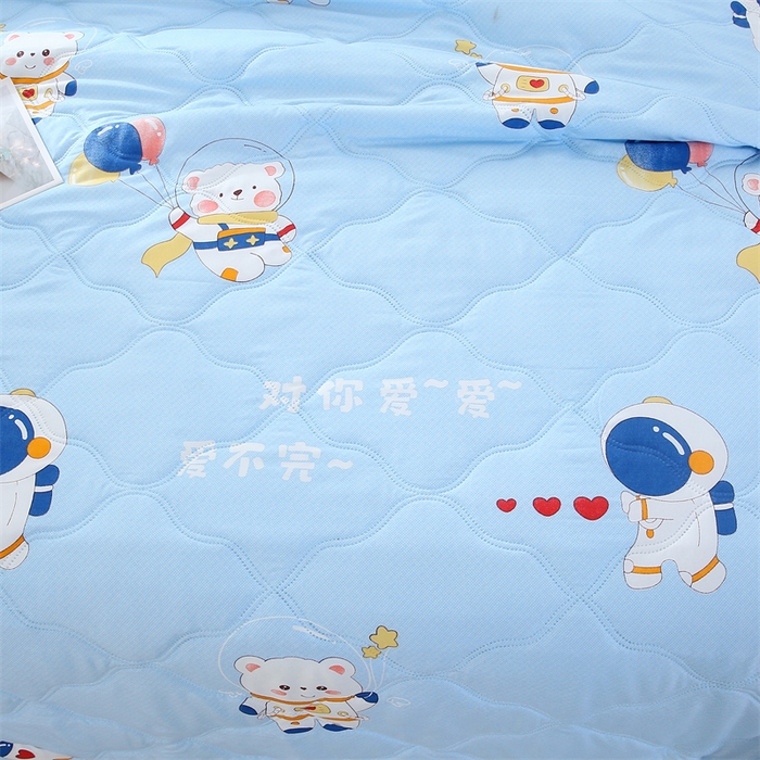 91家纺网 家纺一手货源 找家纺 爱派 2024直播爆款印花水洗棉夏被夏凉被空调被被子被芯 宇航熊