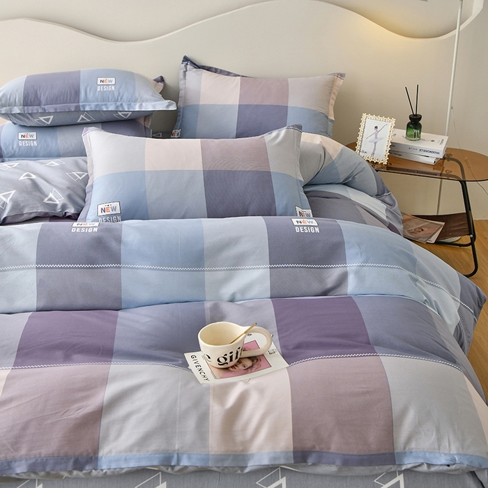 91家纺网 家纺一手货源 找家纺 珂博家纺 2024新款轻柔感全棉印花单品四件套系列-单床单单床笠 蓝调爵士