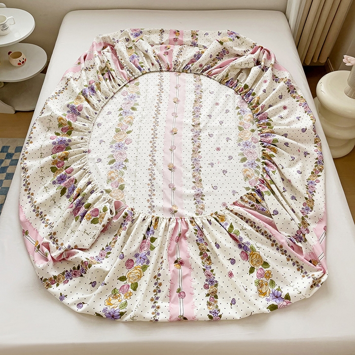 91家纺网 家纺一手货源 找家纺 好亿来家纺 2025新款亲肤磨毛单层床笠 晨慕间