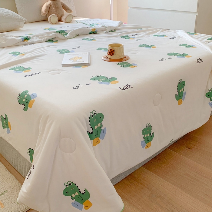 91家纺网 家纺一手货源 找家纺 澳萝拉 2024新款A类针织印花夏被 嗨迪诺