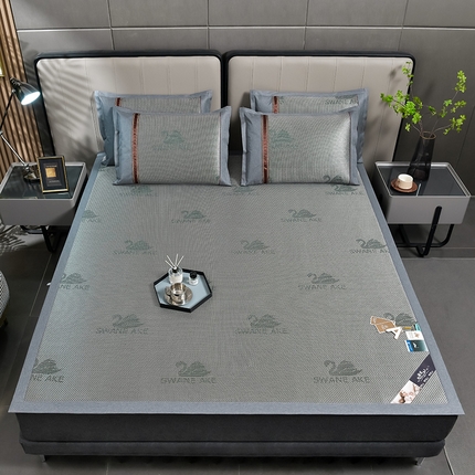 91家纺网 家纺一手货源 找家纺 （总）小牛席业 2024新款加厚款-天鹅冰藤席系列凉席藤席冰藤席冰丝席竹席乳胶席乳胶凉席凉感豆豆席