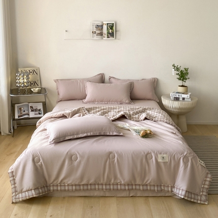 91家纺网 家纺一手货源 找家纺 （总）U被 2025新款色织水洗夏凉被四件套