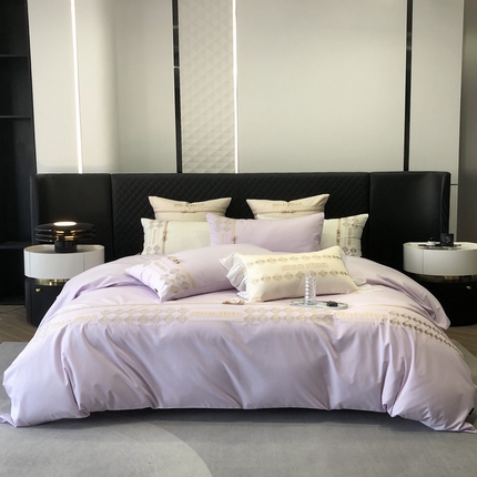 91家纺网 家纺一手货源 找家纺 2024款春夏优雅刺绣—梵雅 梵雅紫