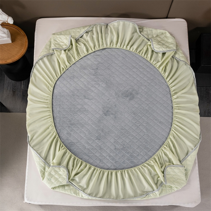 91家纺网 家纺一手货源 找家纺 OL家纺 2024新款单品天丝纯色床笠 浅绿