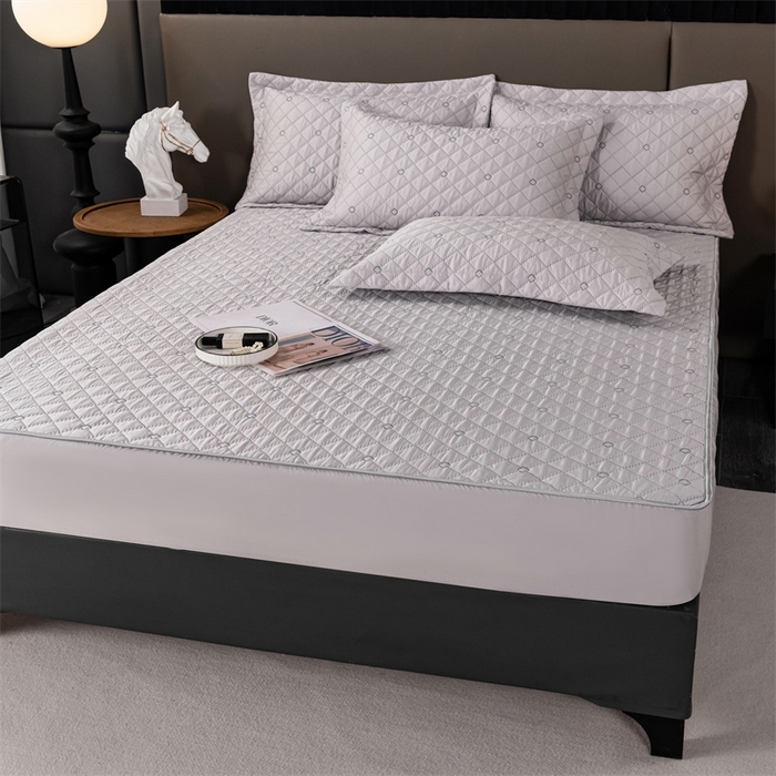 91家纺网 家纺一手货源 找家纺 OL家纺 2024新款单品天丝纯色床笠 浅灰