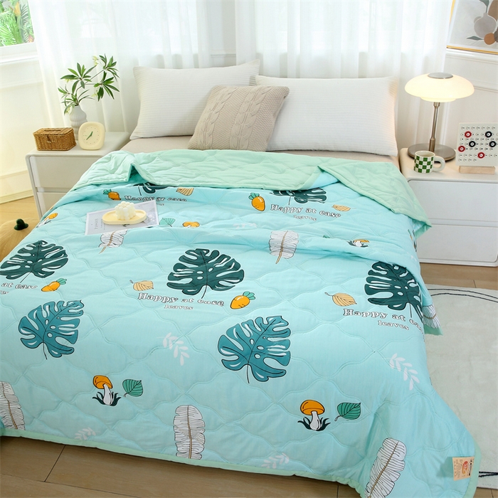 91家纺网 家纺一手货源 找家纺 爱派 2024直播爆款印花水洗棉夏被夏凉被空调被被子被芯 快乐生活