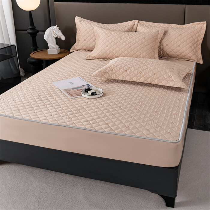 91家纺网 家纺一手货源 找家纺 OL家纺 2024新款单品天丝纯色床笠 驼色