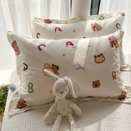 91家纺网 家纺一手货源 找家纺 （总）百寐 2024新款全棉碎花卡通信封开口宜家大枕套