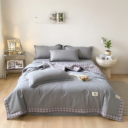 91家纺网 家纺一手货源 找家纺 （总）U被 2025新款色织水洗夏凉被四件套