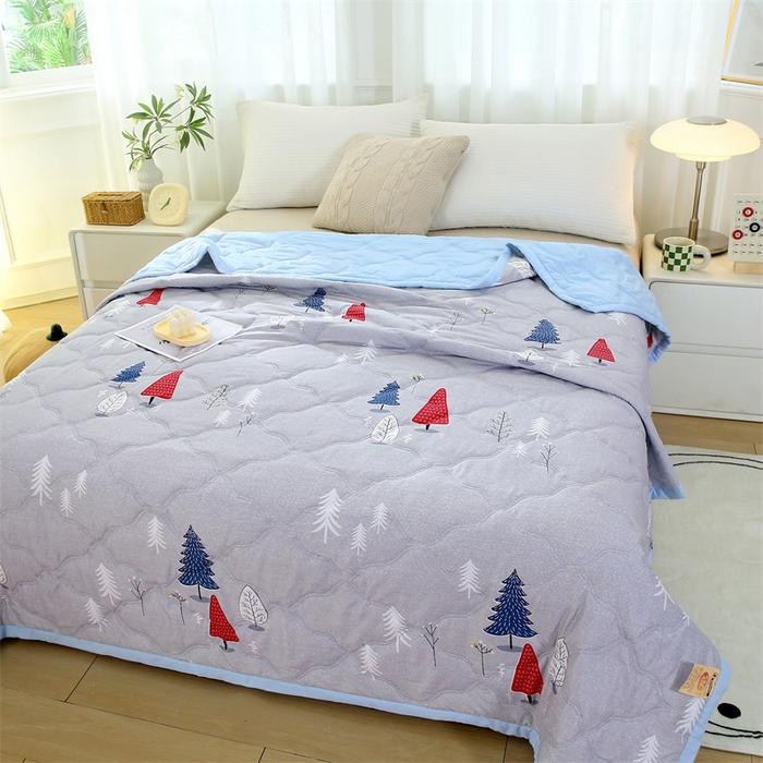 91家纺网 家纺一手货源 找家纺 爱派 2024直播爆款印花水洗棉夏被夏凉被空调被被子被芯 许愿树