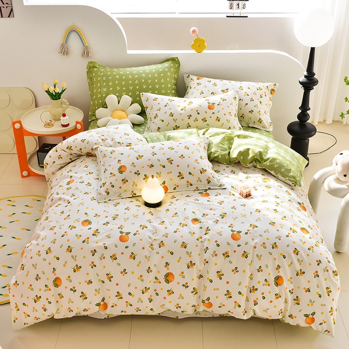 91家纺网 家纺一手货源 找家纺 登登 2024新款直播爆款清新风纯棉全棉三四件套 春日旅途