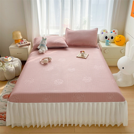 91家纺网 家纺一手货源 找家纺 （总）兄弟坊 2024新款韩版PE冰豆豆床裙款凉席