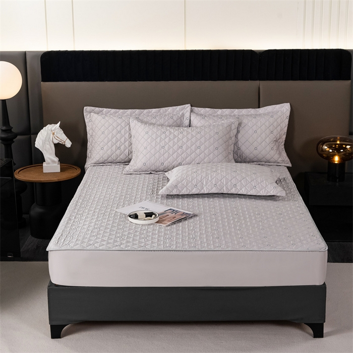 91家纺网 家纺一手货源 找家纺 OL家纺 2024新款单品天丝纯色床笠 浅灰