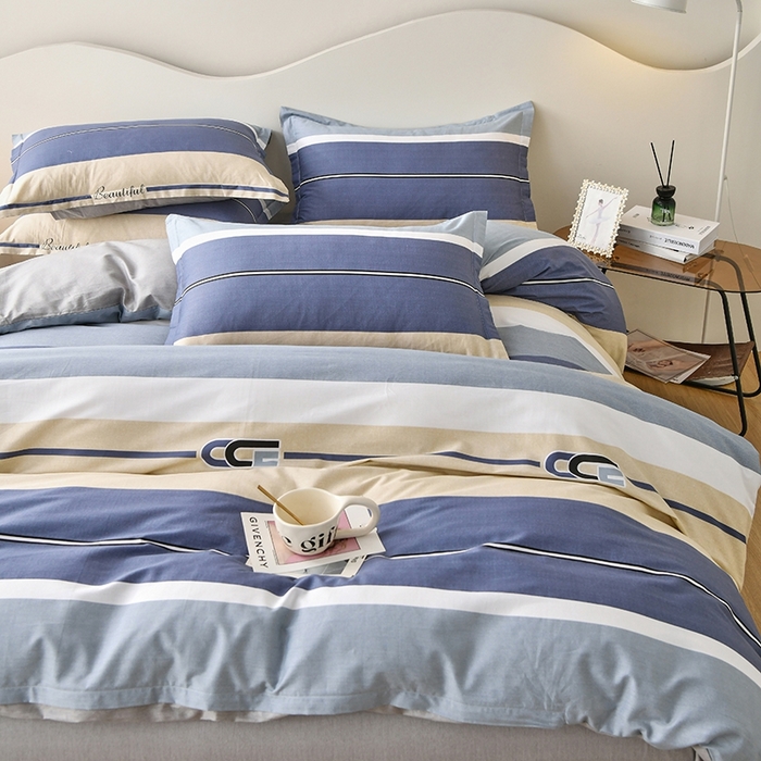 91家纺网 家纺一手货源 找家纺 珂博家纺 2024新款轻柔感全棉印花单品四件套系列-单床单单床笠 永恒之夜