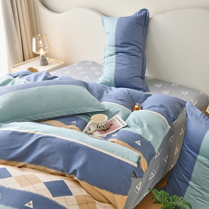 91家纺网 家纺一手货源 找家纺 珂博家纺 2024新款轻柔感全棉印花单全棉被套 青山如黛