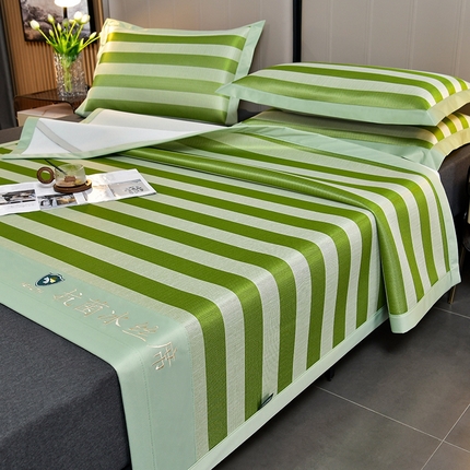 91家纺网 家纺一手货源 找家纺 （总）简一 2024新款A类经典条纹抗菌冰丝席