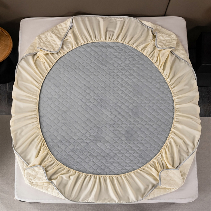 91家纺网 家纺一手货源 找家纺 OL家纺 2024新款单品天丝纯色床笠 米黄