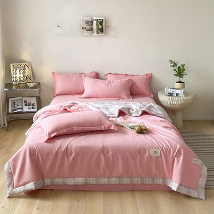 91家纺网 家纺一手货源 找家纺 （总）U被 2025新款色织水洗夏凉被四件套