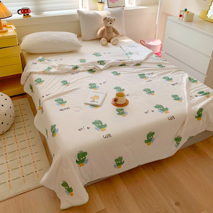 91家纺网 家纺一手货源 找家纺 澳萝拉 2024新款A类针织印花夏被 嗨迪诺