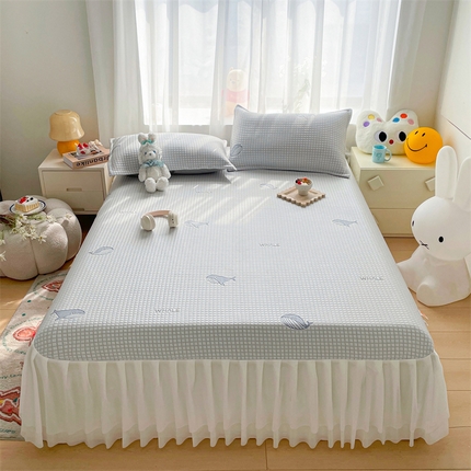 91家纺网 家纺一手货源 找家纺 （总）兄弟坊 2024新款韩版PE冰豆豆床裙款凉席