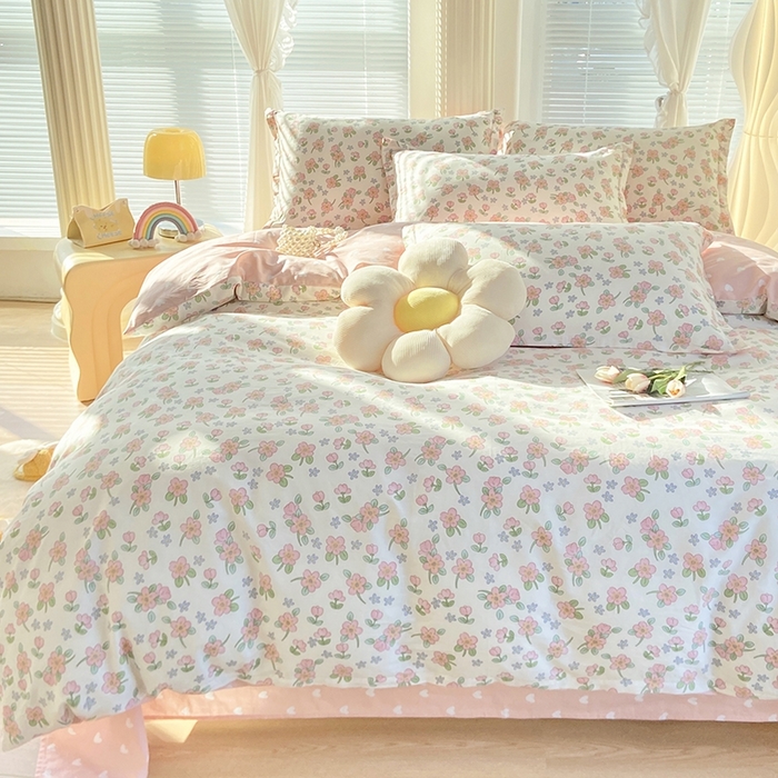 91家纺网 家纺一手货源 找家纺 珂博家纺 2024新款轻柔感全棉印花单品四件套系列-单床单单床笠 世外桃源