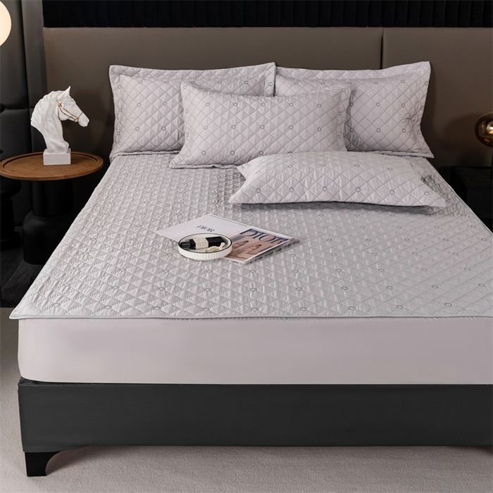 91家纺网 家纺一手货源 找家纺 OL家纺 2024新款单品天丝纯色床笠 浅灰