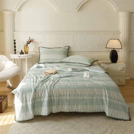 91家纺网 家纺一手货源 找家纺 有货2024新款氨纶凉感丝印花夏被空调被 安笙