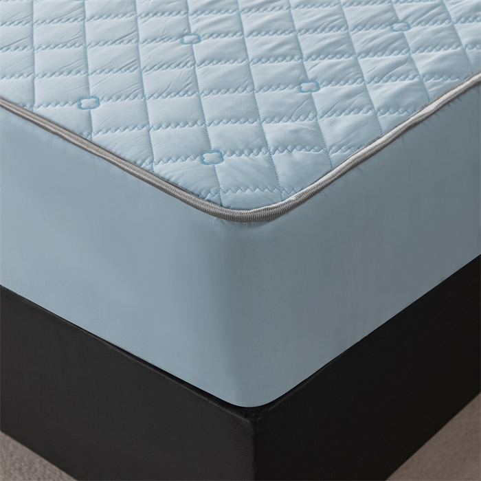 91家纺网 家纺一手货源 找家纺 OL家纺 2024新款单品天丝纯色床笠 天蓝