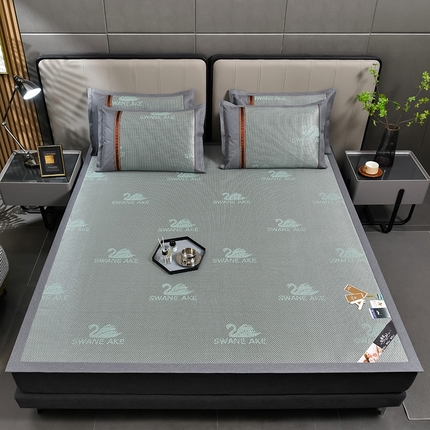 91家纺网 家纺一手货源 找家纺 （总）小牛席业 2024新款加厚款-天鹅冰藤席系列凉席藤席冰藤席冰丝席竹席乳胶席乳胶凉席凉感豆豆席