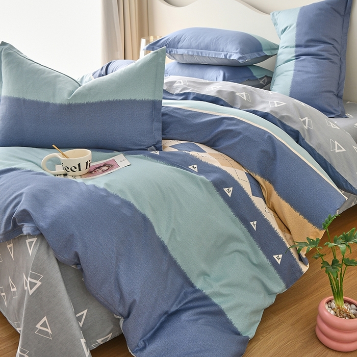 91家纺网 家纺一手货源 找家纺 珂博家纺 2024新款轻柔感全棉印花纯棉四件套 青山如黛