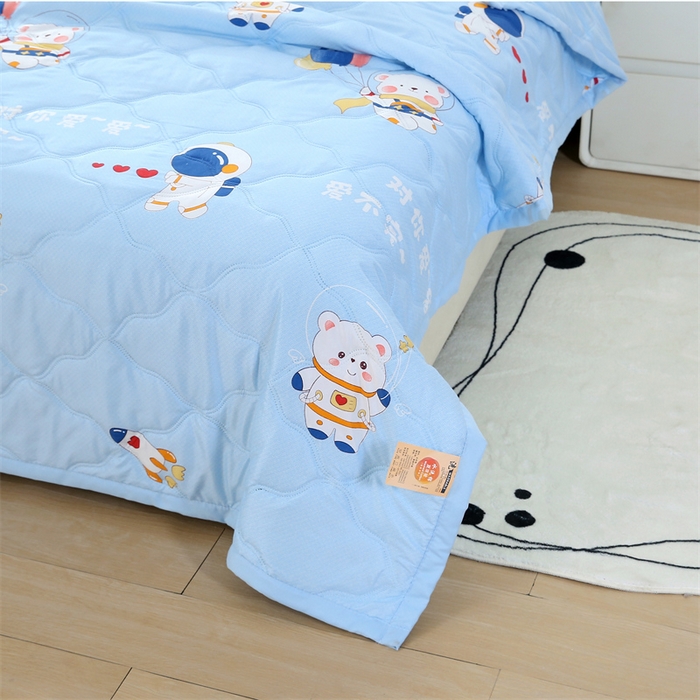 91家纺网 家纺一手货源 找家纺 爱派 2024直播爆款印花水洗棉夏被夏凉被空调被被子被芯 宇航熊