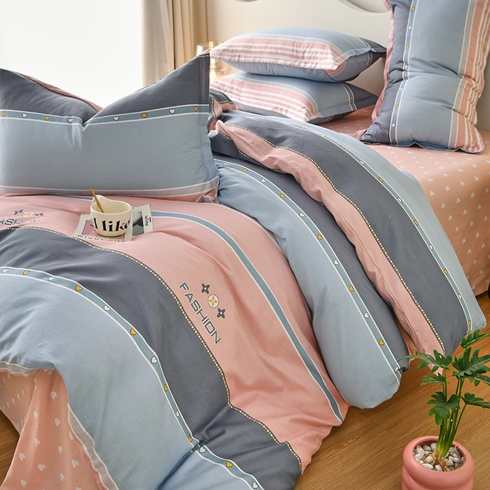 91家纺网 家纺一手货源 找家纺 珂博家纺 2024新款轻柔感全棉印花单全棉被套 午后奶茶