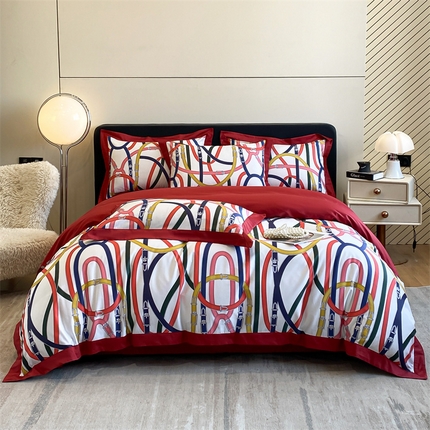 91家纺网 家纺一手货源 找家纺 （总）蓝米卡夫 2024新品-A类100支全棉活性数码拼角款-艾芙琳系列