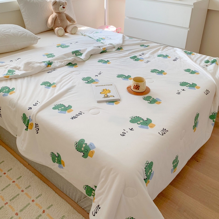 91家纺网 家纺一手货源 找家纺 澳萝拉 2024新款A类针织印花夏被 嗨迪诺