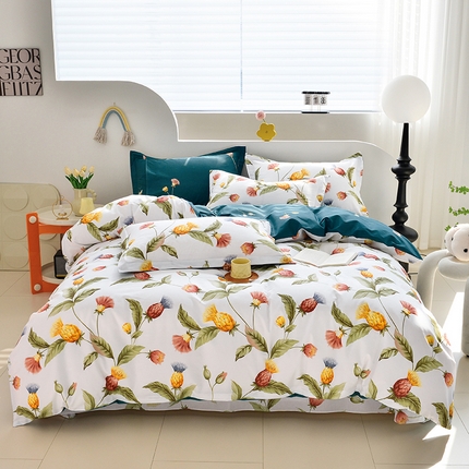 91家纺网 家纺一手货源 找家纺 （总）登登 2024新款直播爆款清新风纯棉全棉三四件套