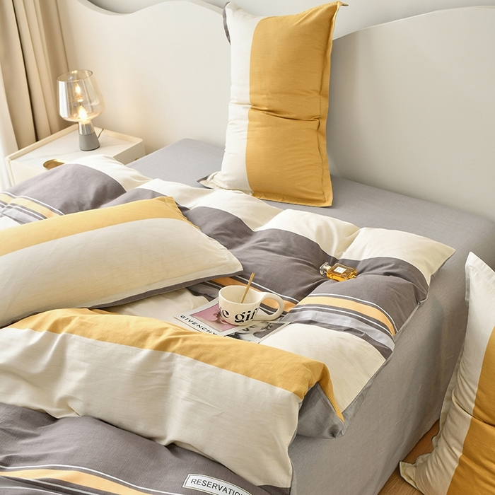 91家纺网 家纺一手货源 找家纺 珂博家纺 2024新款轻柔感全棉印花单全棉被套 泰晤士灰