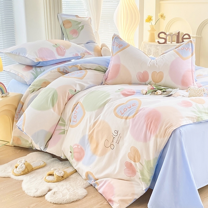 91家纺网 家纺一手货源 找家纺 珂博家纺 2024新款轻柔感全棉印花纯棉四件套 花晨月夕