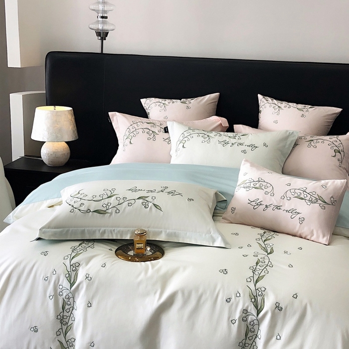 91家纺网 家纺一手货源 找家纺 卡姿 2024春夏优雅刺绣—微风铃兰 微风铃兰白