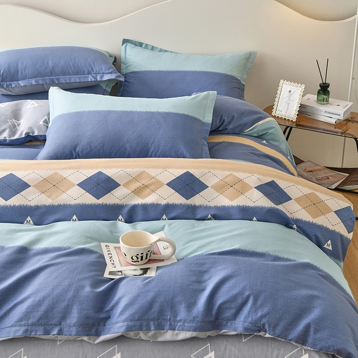 91家纺网 家纺一手货源 找家纺 珂博家纺 2024新款轻柔感全棉印花单全棉被套 青山如黛