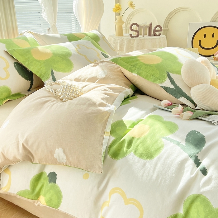 91家纺网 家纺一手货源 找家纺 珂博家纺 2024新款轻柔感全棉印花单全棉被套 春色满园