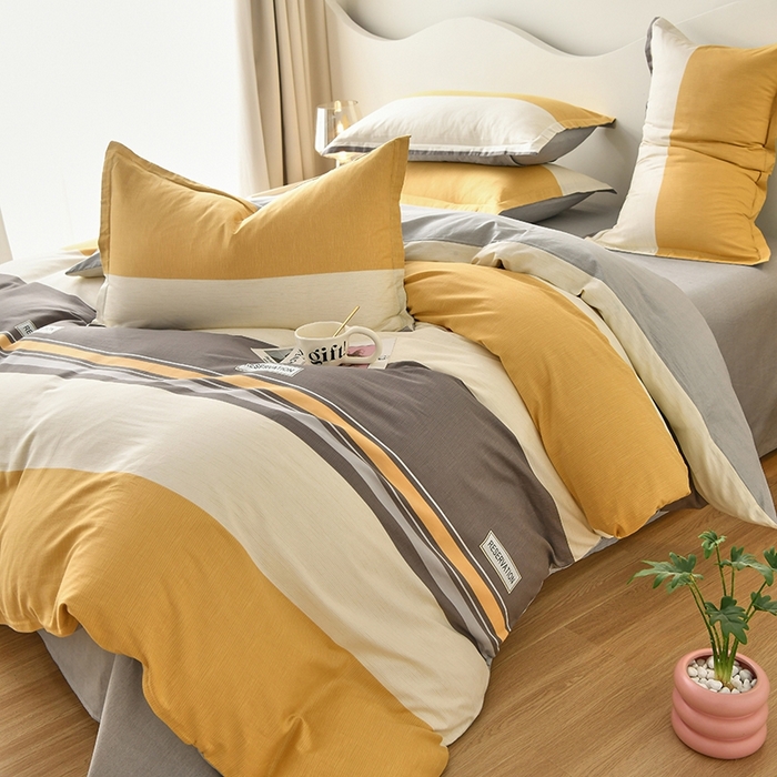 91家纺网 家纺一手货源 找家纺 珂博家纺 2024新款轻柔感全棉印花单全棉被套 泰晤士灰