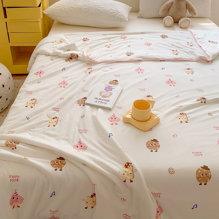 91家纺网 家纺一手货源 找家纺 澳萝拉 2024新款A类针织印花夏被 吐司酱