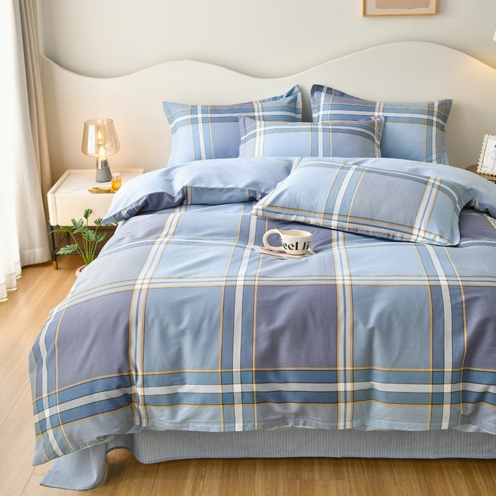 91家纺网 家纺一手货源 找家纺 珂博家纺 2024新款轻柔感全棉印花单品四件套系列-单床单单床笠 月光岩石