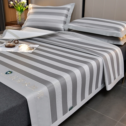 91家纺网 家纺一手货源 找家纺 （总）简一 2024新款A类经典条纹抗菌冰丝席